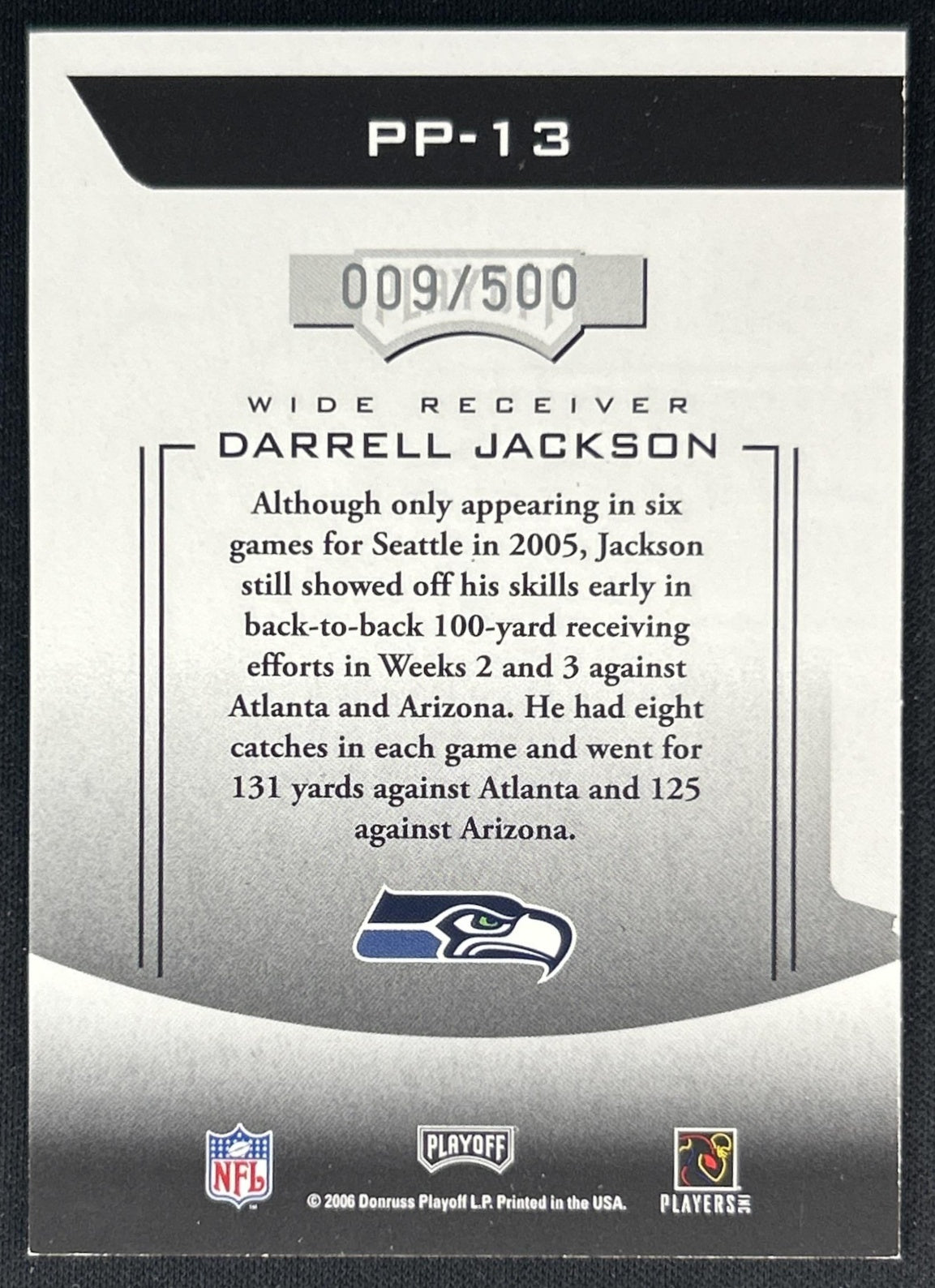 Darrell Jackson 2006 Playoff Prestige Prestigious Pros Orange /500 Seahawks back