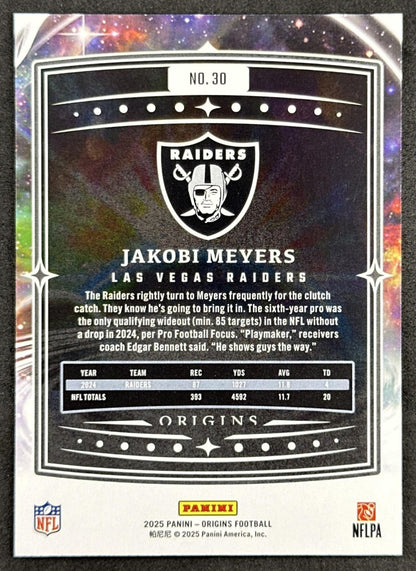Jakobi Meyers 2025 Panini Origins Raiders back sports trading card
