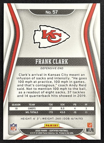 Frank Clark 2020 Panini Certified Mirror /450 Chiefs