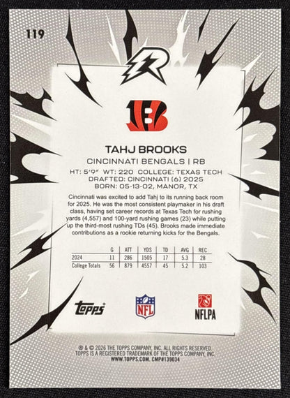 Tahj Brooks 2025 Topps Resurgence Bengals