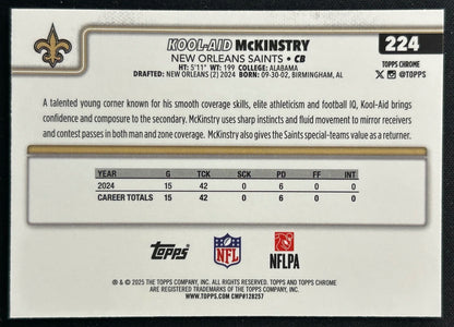 Kool-Aid McKinstry 2025 Topps Chrome Saints Sports Trading Cards