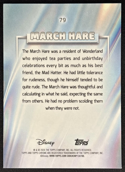 March Hare 2026 Topps Chrome Disney Alice in Wonderland back
