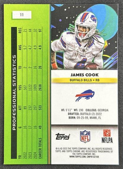 James Cook 2025 Topps Cosmic Chrome Bills back