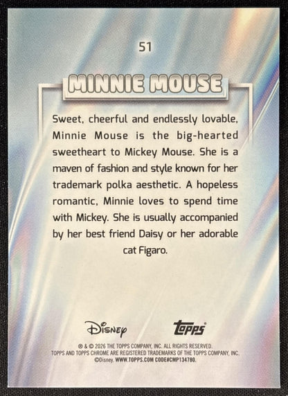 Minnie Mouse 2026 Topps Chrome Disney Mickey & Friends Back