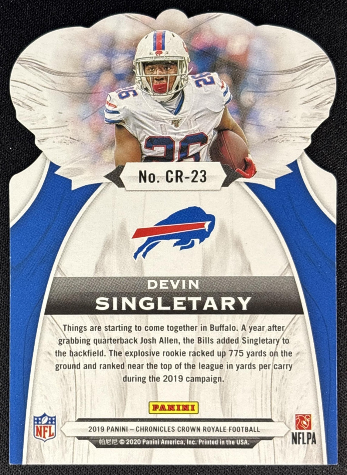 Devin Singletary 2019 Panini Chronicles Crown Royale Bills back