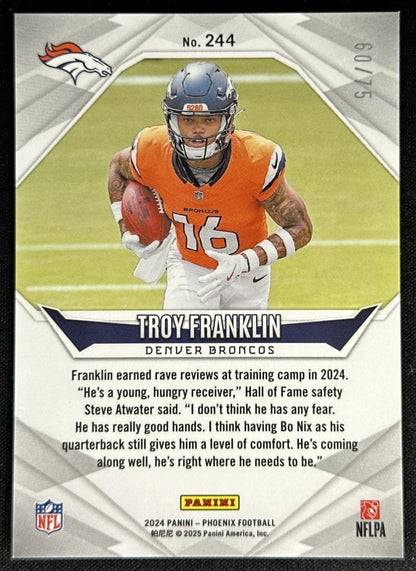 Troy Franklin 2024 Panini Phoenix Bronze /75 Broncos