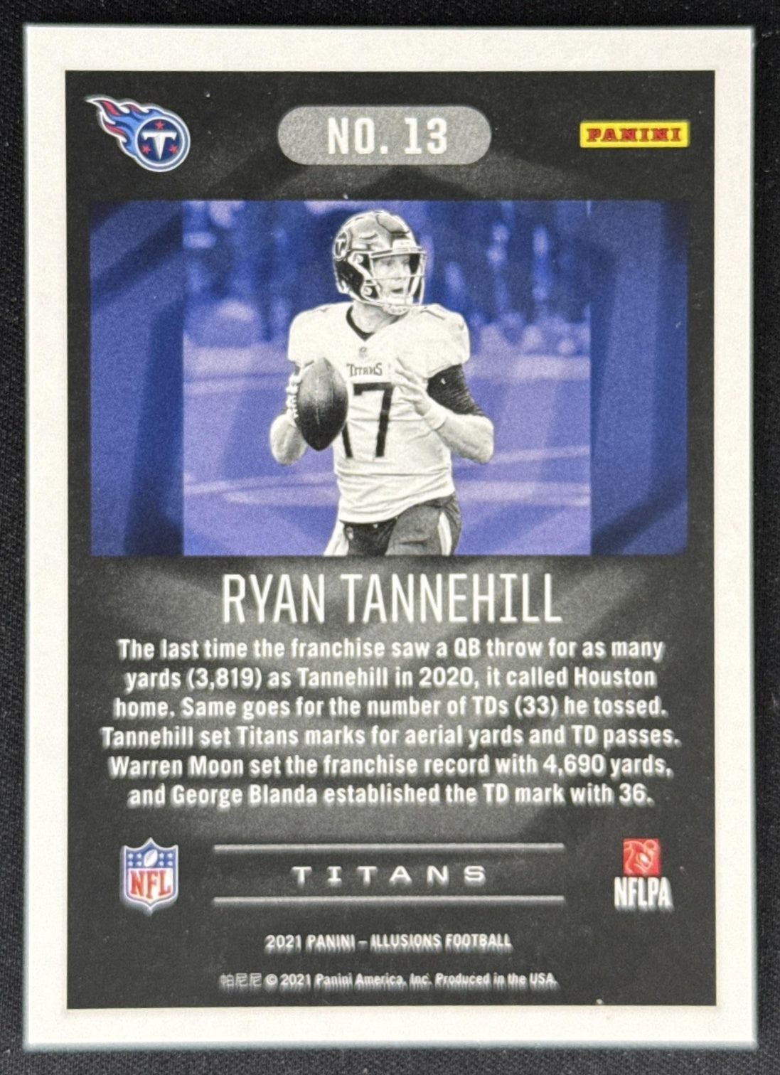 Ryan Tannehill 2021 Panini Illusions Trophy Collection Pink /399 Titans Sports Trading Card