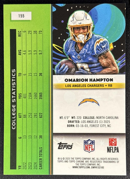 Omarion Hampton 2025 Topps Cosmic Chrome Chargers