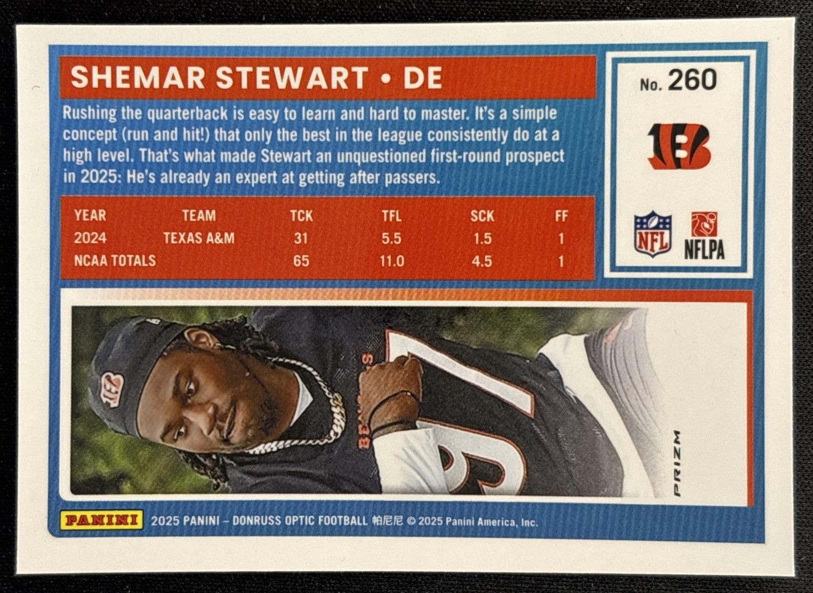 Shemar Stewart 2025 Donruss Optic Rated Rookie Preview Green Velocity Bengals