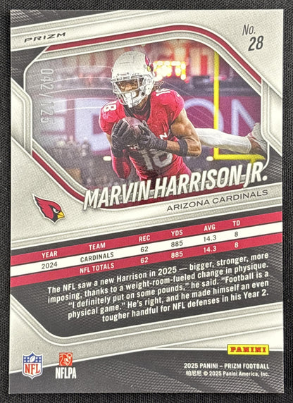 Marvin Harrison Jr. 2025 Panini Prizm No Huddle Blue /125 Cardinals