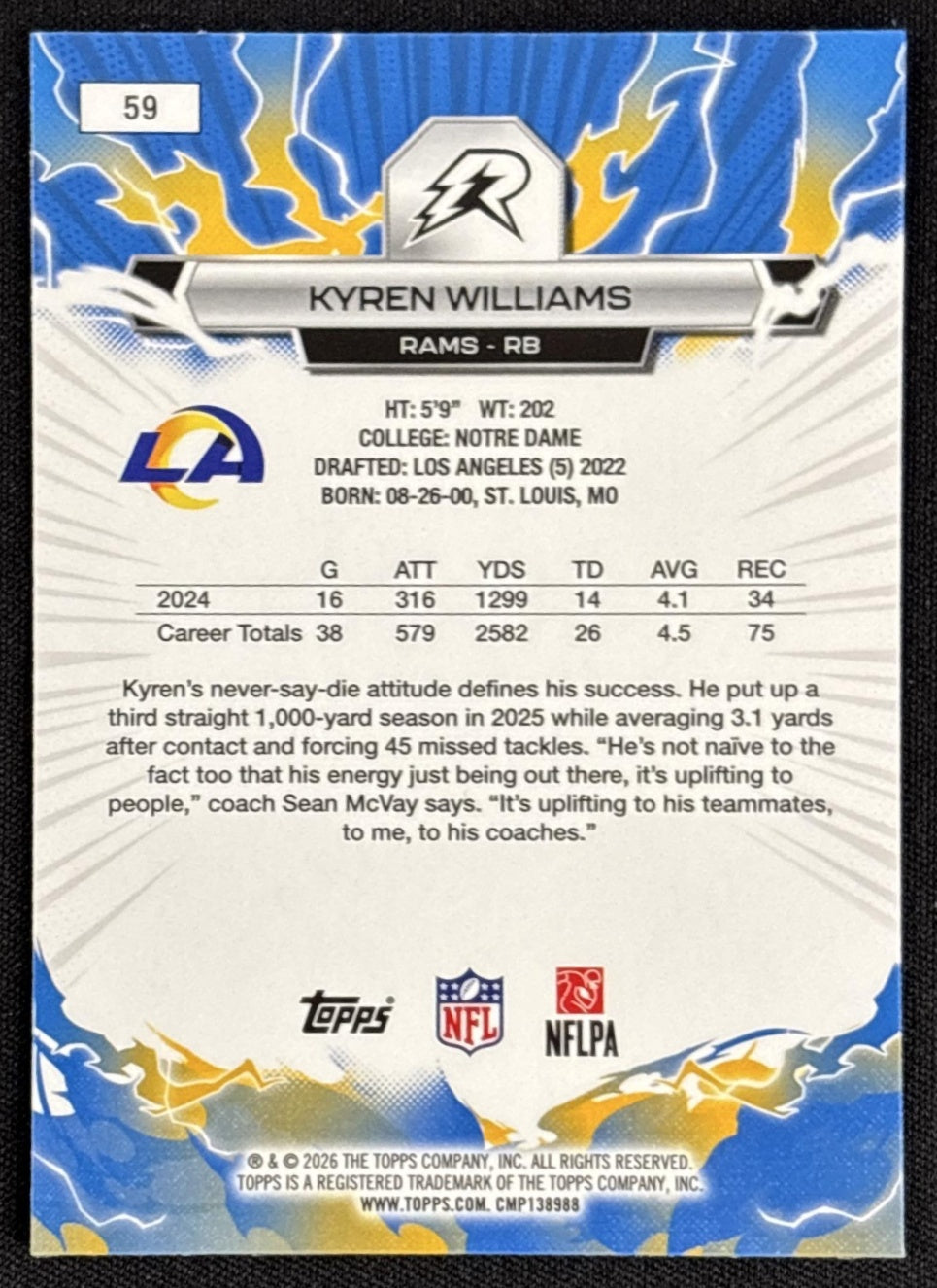 Kyren Williams 2025 Topps Resurgence Rams