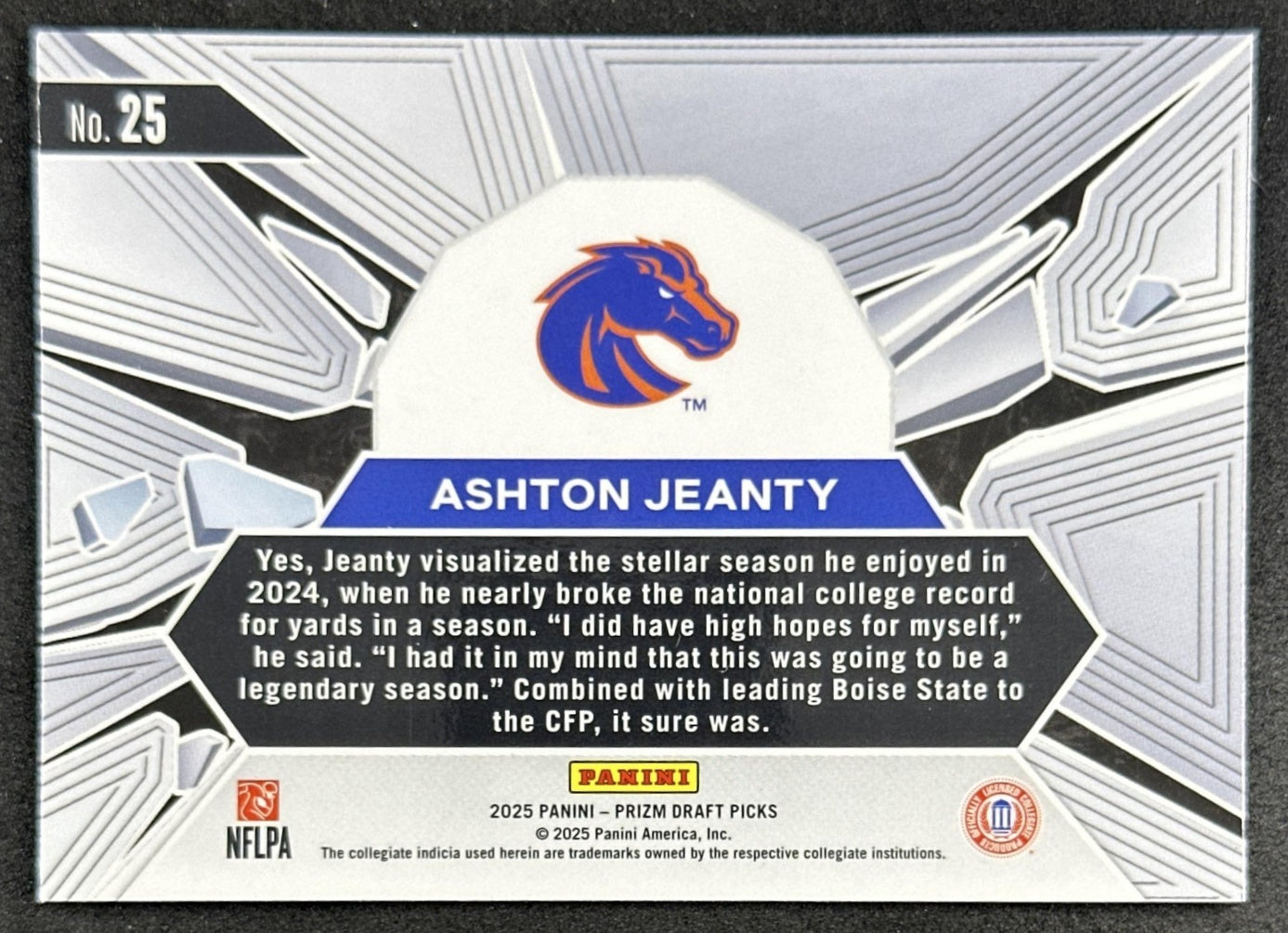 Ashton Jeanty 2025 Panini Prizm Draft Picks Break Broncos Raiders