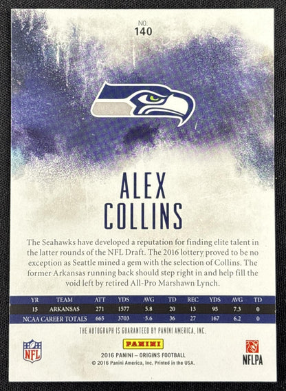 Alex Collins 2016 Panini Origins Rookie Auto Seahawks