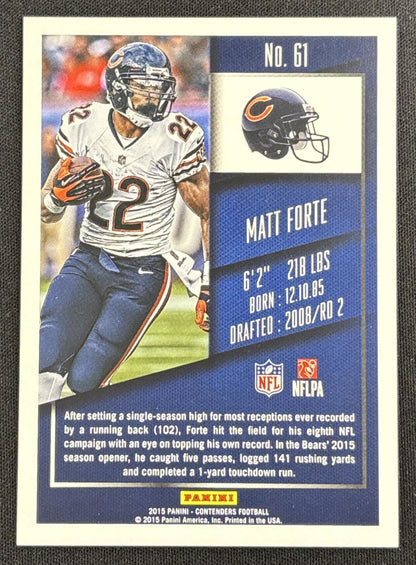 Matt Forte 2015 Panini Contenders Cracked Ice /23 Bears