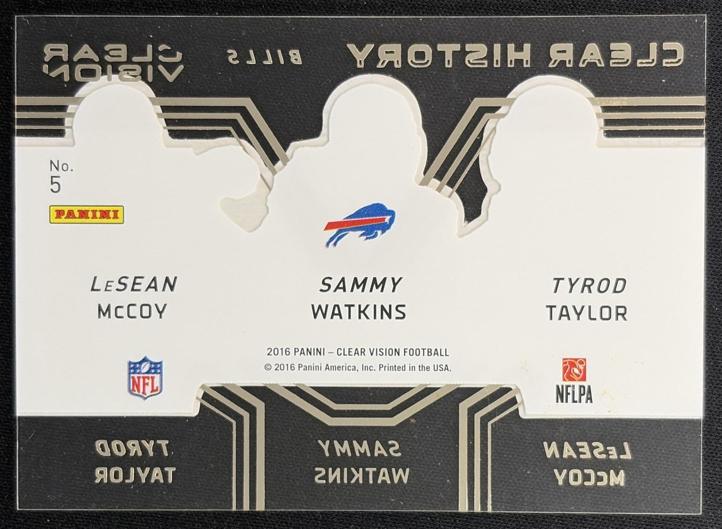 Sammy Watkins LeSean McCoy Tyrod Taylor 2016 Clear Vision History Trios Bronze /79 Bills Sports Trading Cards