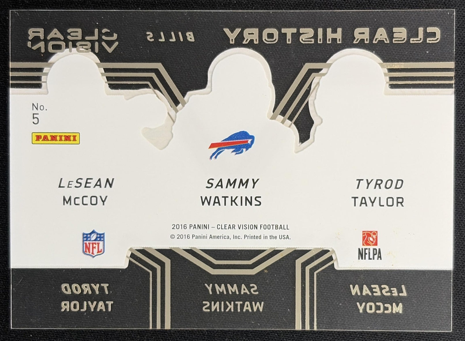 Sammy Watkins LeSean McCoy Tyrod Taylor 2016 Clear Vision History Trios Bronze /79 Bills Sports Trading Cards