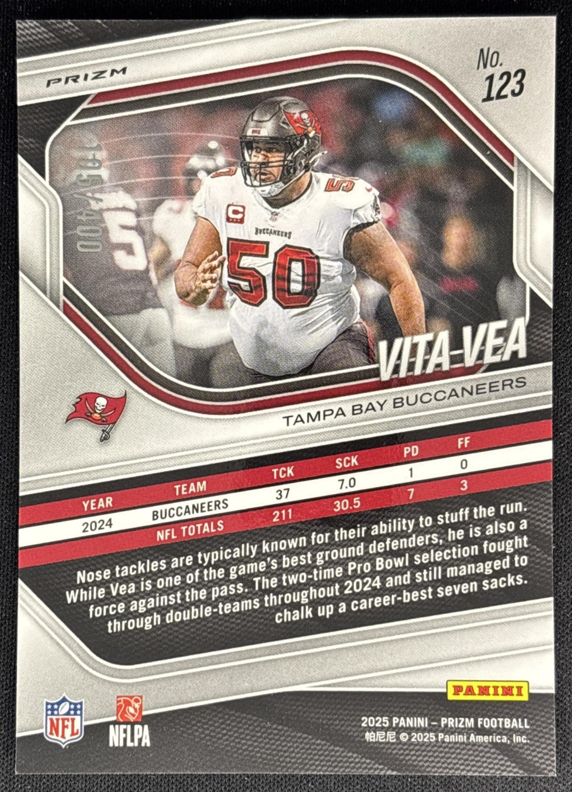 Vita Vea 2025 Panini Prizm Pandora /400 Buccaneers Sports Trading Cards