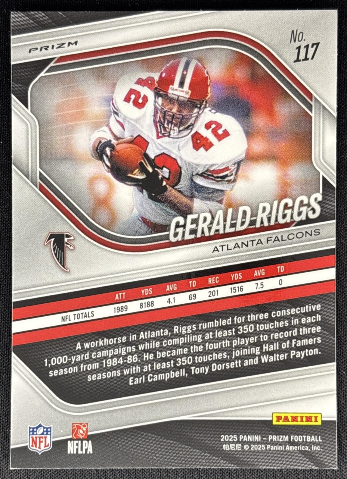 Gerald Riggs 2025 Panini Prizm Choice Blue Yellow & Green Falcons Sports Trading Cards