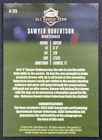 Sawyer Robertson 2026 SAGE All Rookie Team