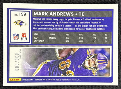 Mark Andrews 2025 Panini Donruss Optic Wave Prizm /300 Ravens