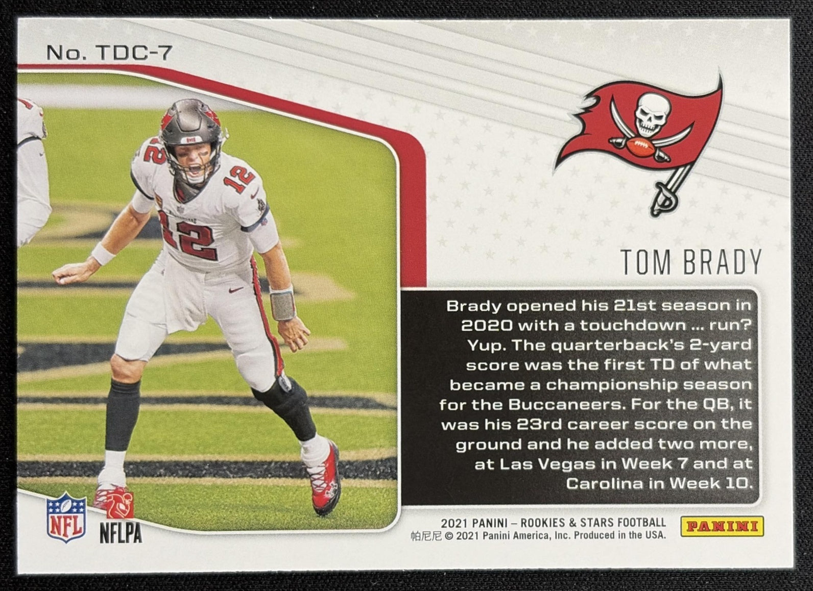 Tom Brady 2021 Panini Rookies & Stars Touchdown Club Buccaneers