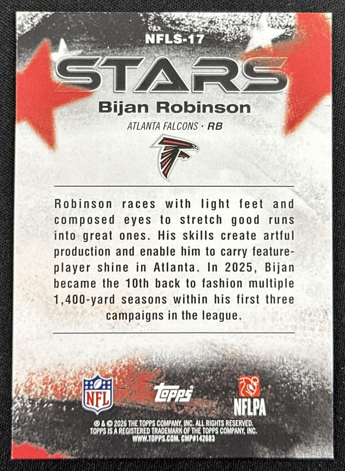 Bijan Robinson 2026 Topps Flagship NFL Stars Falcons
