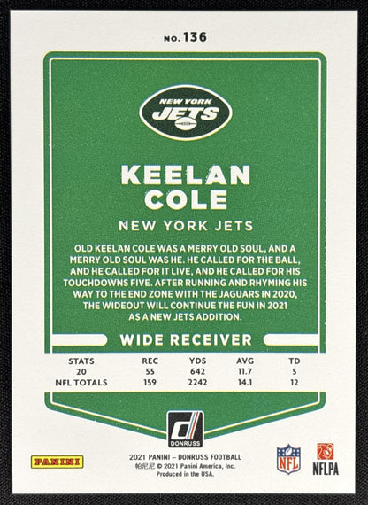 Keelan Cole 2021 Panini Donruss Press Proof Premium Jets