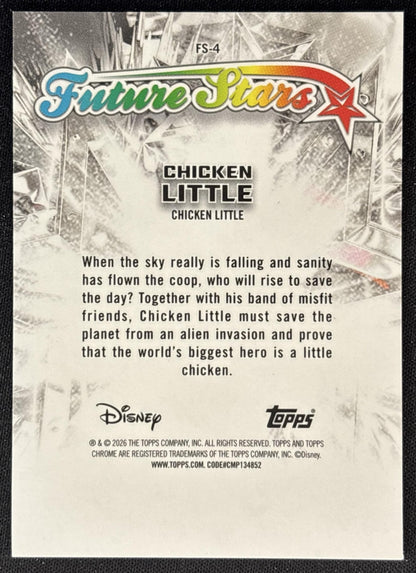 Chicken Little 2026 Topps Chrome Disney Future Stars Back