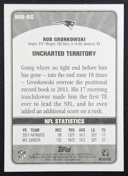 Rob Gronkowski 2012 Topps Magic Magical Moments Patriots New England Patriots