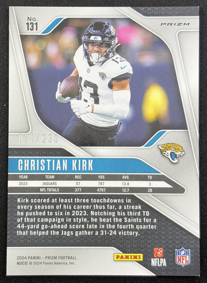 Christian Kirk 2024 Panini Prizm Blue Wave /230 Jaguars