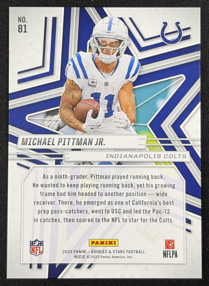 Michael Pittman Jr. 2025 Panini Rookies & Stars Orange /249 Colts