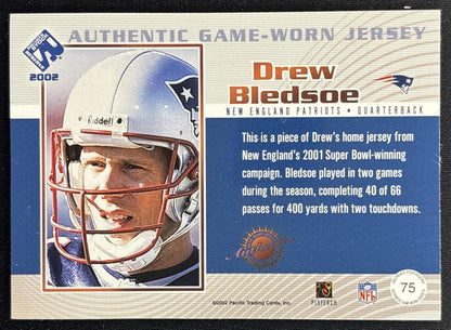 Drew Bledsoe 2002 Pacific Private Stock Reserve Game Worn Jerseys Patriots Back