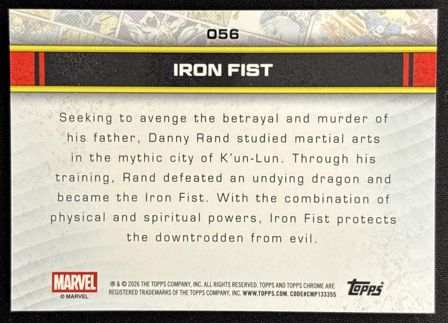 Iron Fist 2026 Topps Chrome Marvel Comics