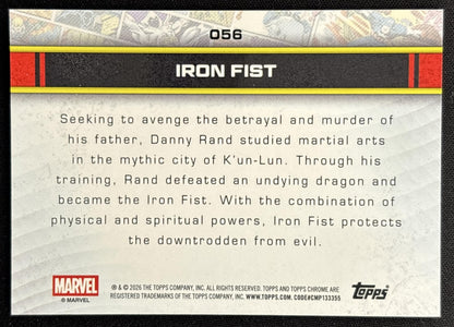 Iron Fist 2026 Topps Chrome Marvel Comics