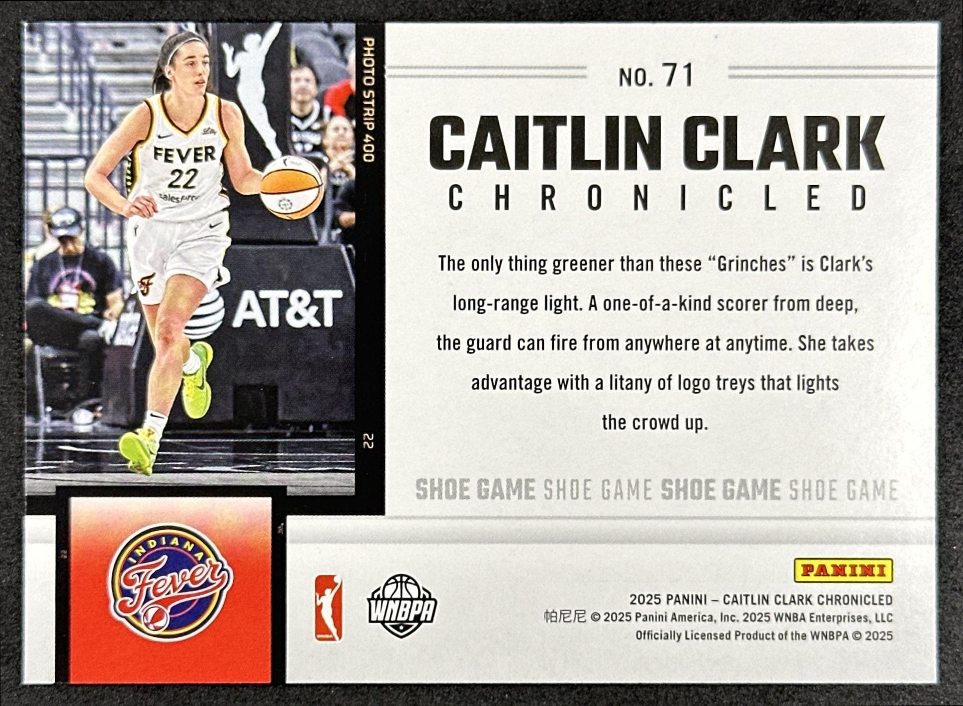 Caitlin Clark 2025 Panini Chronicled Shoe Game Red Holo Fever 71 Indiana Fever
