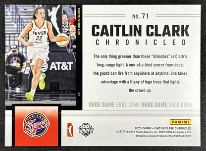 Caitlin Clark 2025 Panini Chronicled Shoe Game Red Holo Fever 71 Indiana Fever
