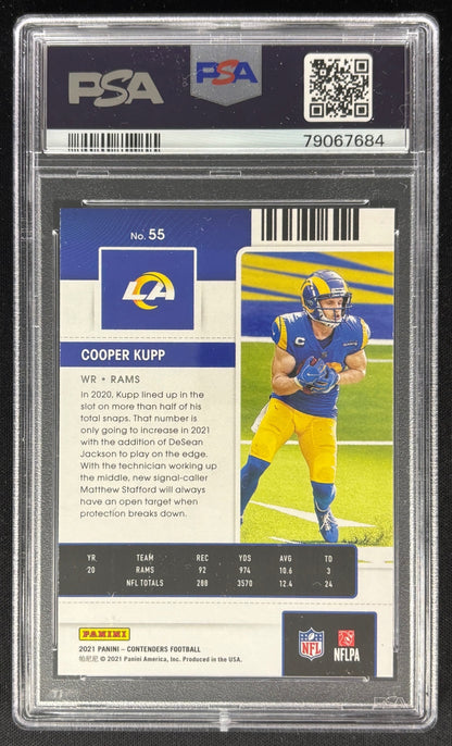 Cooper Kupp 2021 Panini Contenders Red Zone Ticket PSA 10 Rams Sports Trading Card
