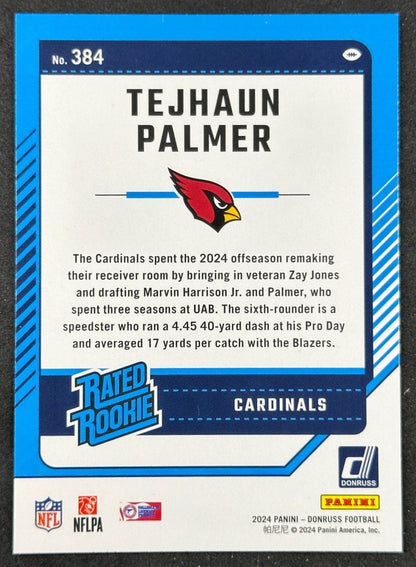 Tejhaun Palmer Donruss Rated Rookie Arizona Cardinals Sports Trading Cards