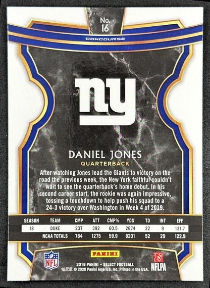 Daniel Jones 2019 Panini Select Giants Colts