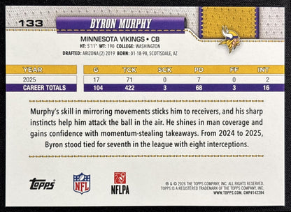 Byron Murphy 2026 Topps Rainbow Foil Vikings