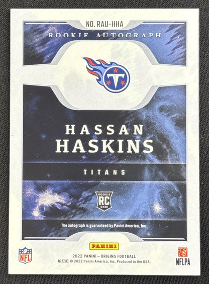 Hassan Haskins 2022 Panini Origins Rookie Auto Titans