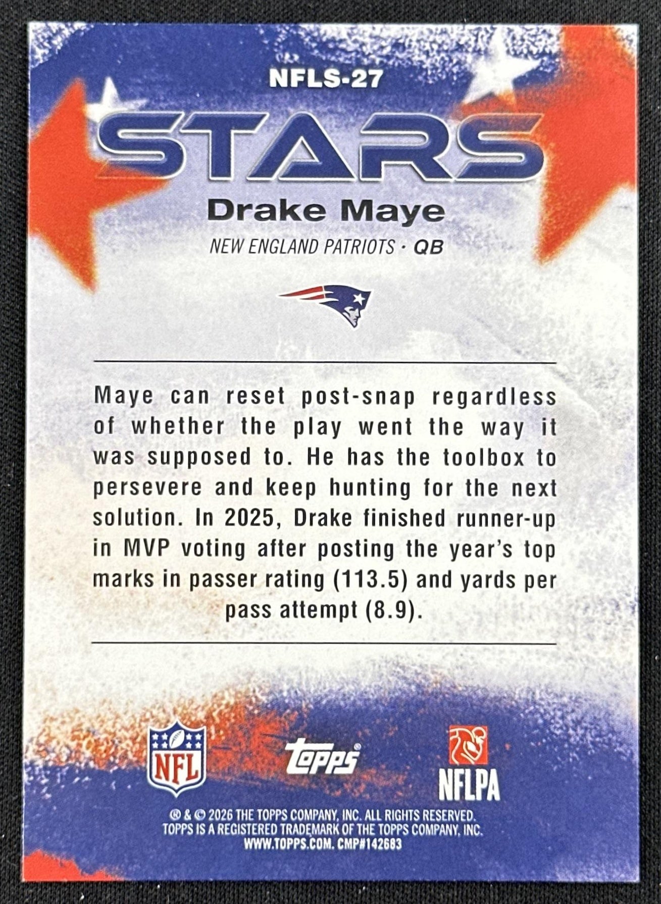 Drake Maye 2026 Topps Flagship NFL Stars Patriots