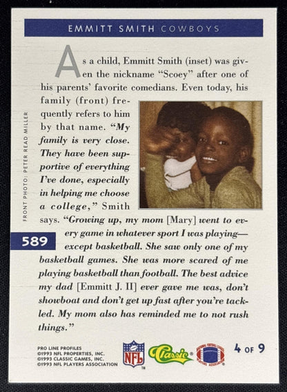 Emmitt Smith 1993 Proline Cowboys back