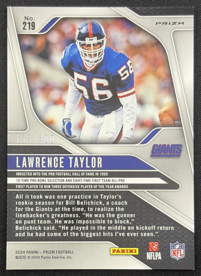 Lawrence Taylor 2024 Panini Prizm Pandora /400 Giants back