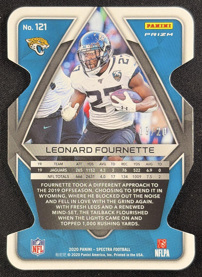 Leonard Fournette 2020 Panini Spectra Neon Pink Die Cut /20 Jaguars