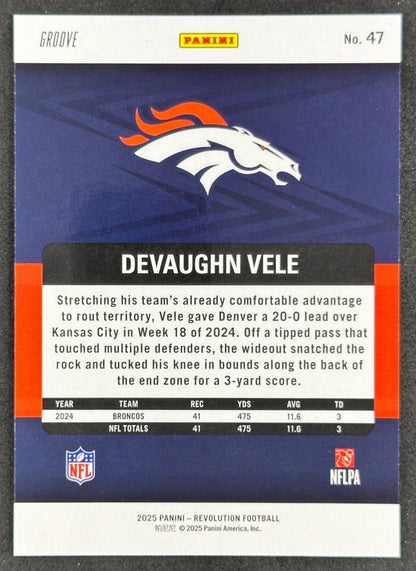 Devaughn Vele 2025 Revolution Groove Broncos Saints Sports Trading Cards