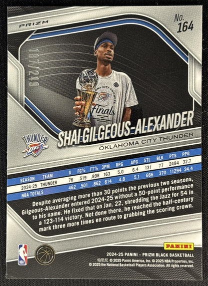 Shai Gilgeous-Alexander 2024 Panini Prizm Black Skewed Prizms /249 Thunder
