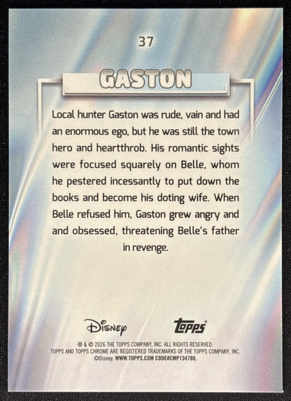 Gaston 2026 Topps Chrome Disney Beauty and the Beast back