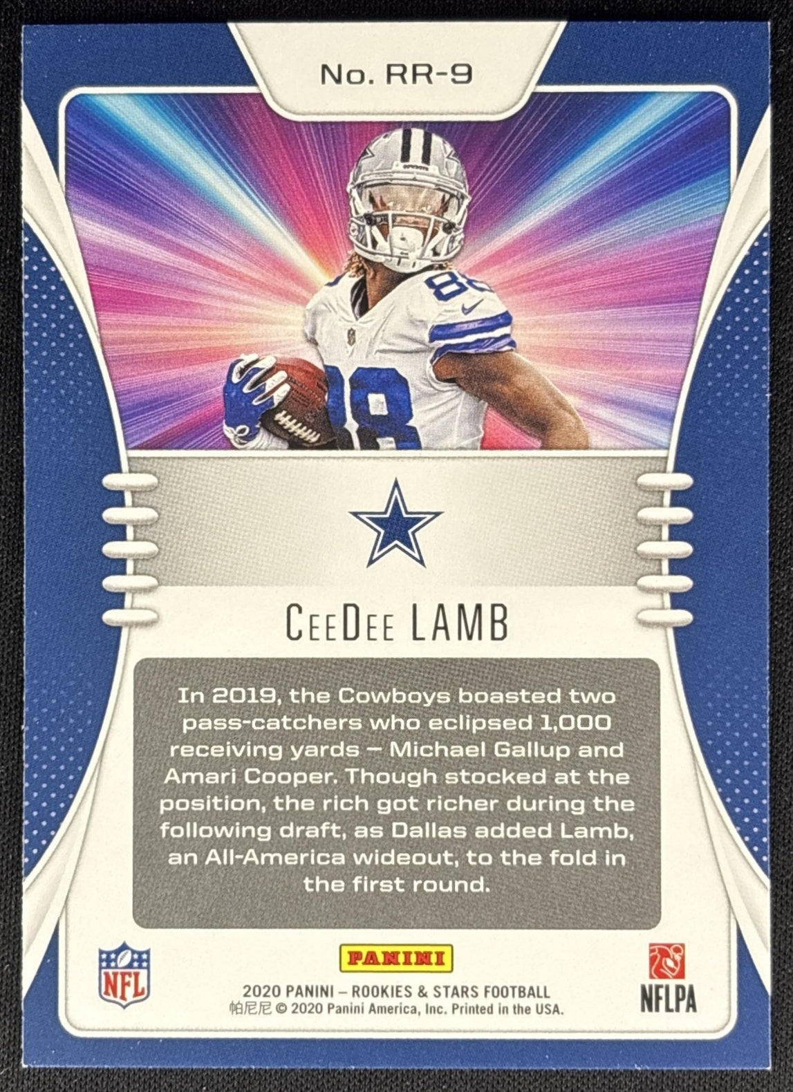 CeeDee Lamb 2020 Panini Rookies & Stars Rookie Rush Cowboys Back