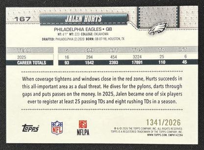 Jalen Hurts 2026 Topps Gold /2026 Eagles